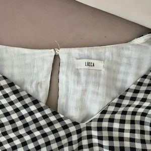 Black and white mini dress